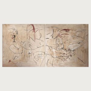 Large Two-Panel Canvas Painting