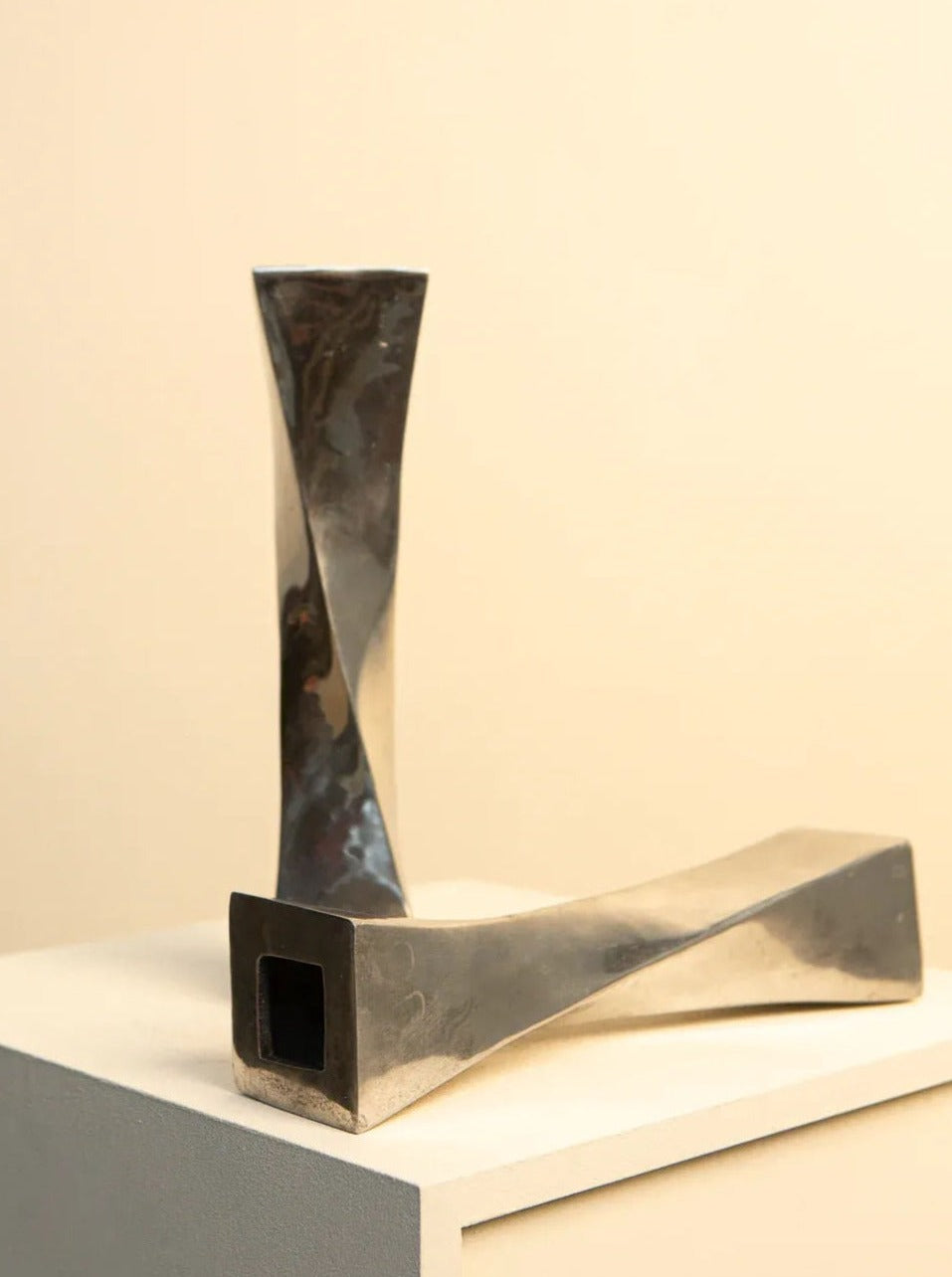 Pair of Twisted Candle Holder Vases - Image 2