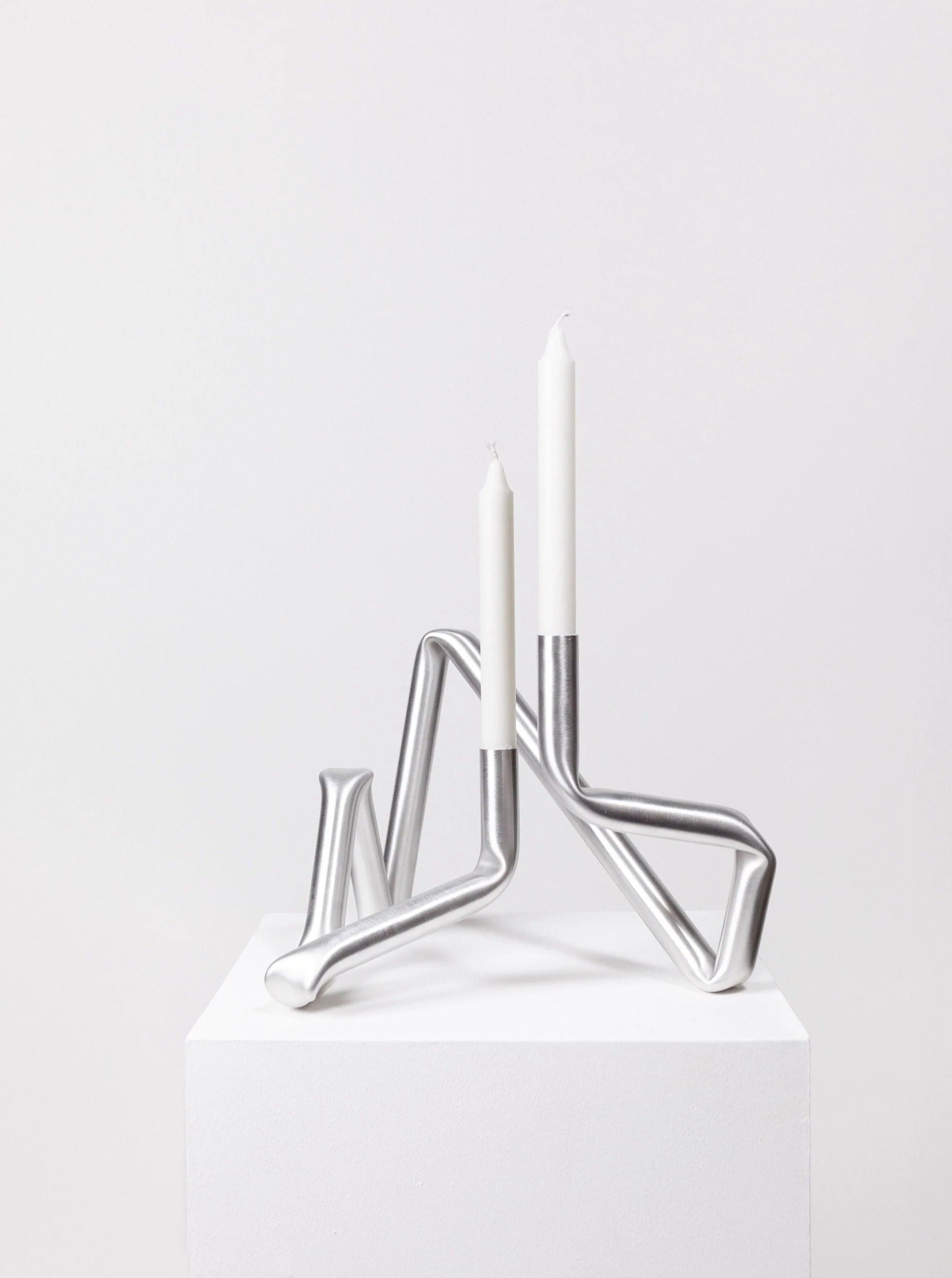 Brushed Aluminum Loop Candle Holder - Image 3