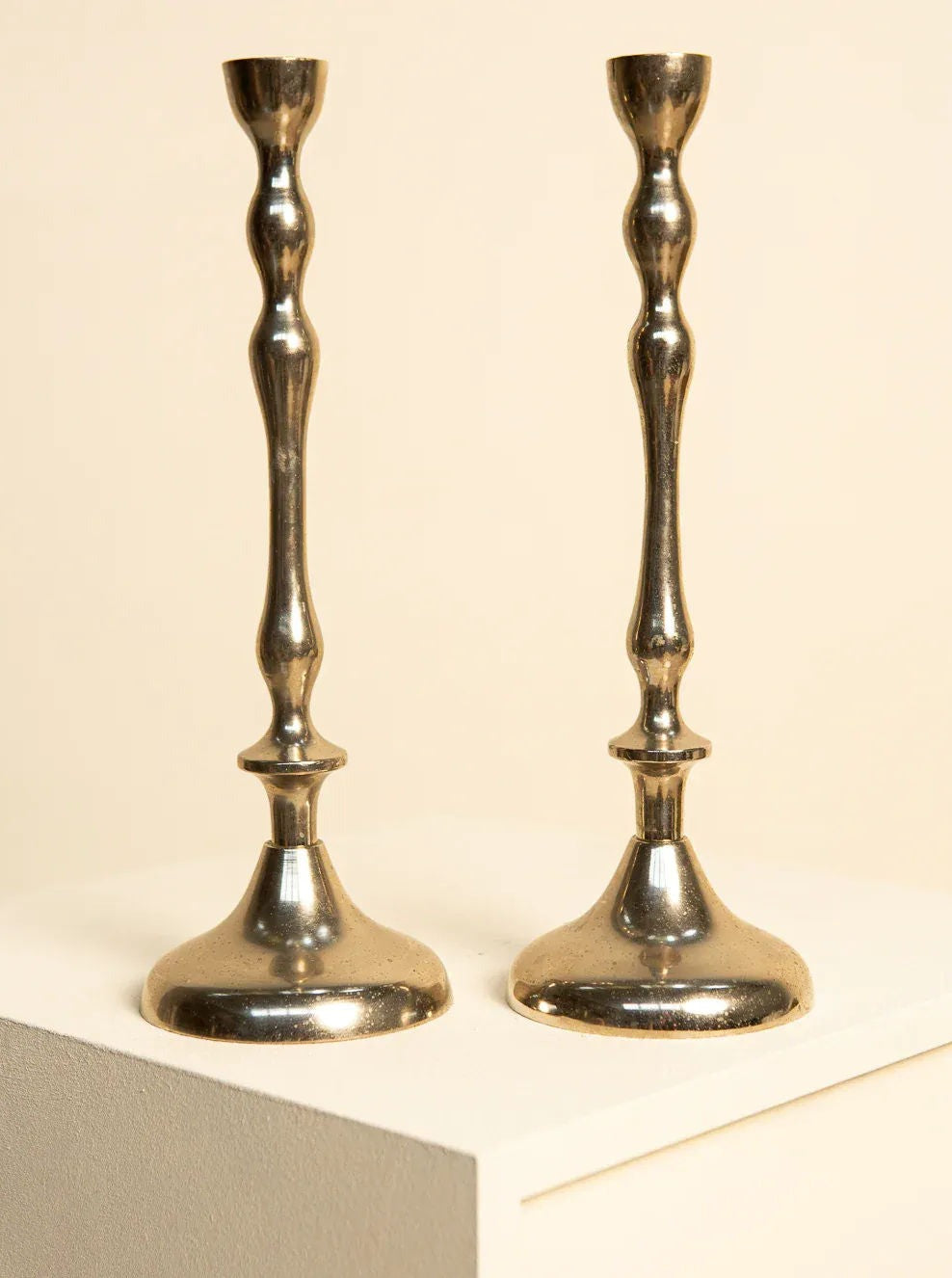 Pair of Tall Italian Candle Holders