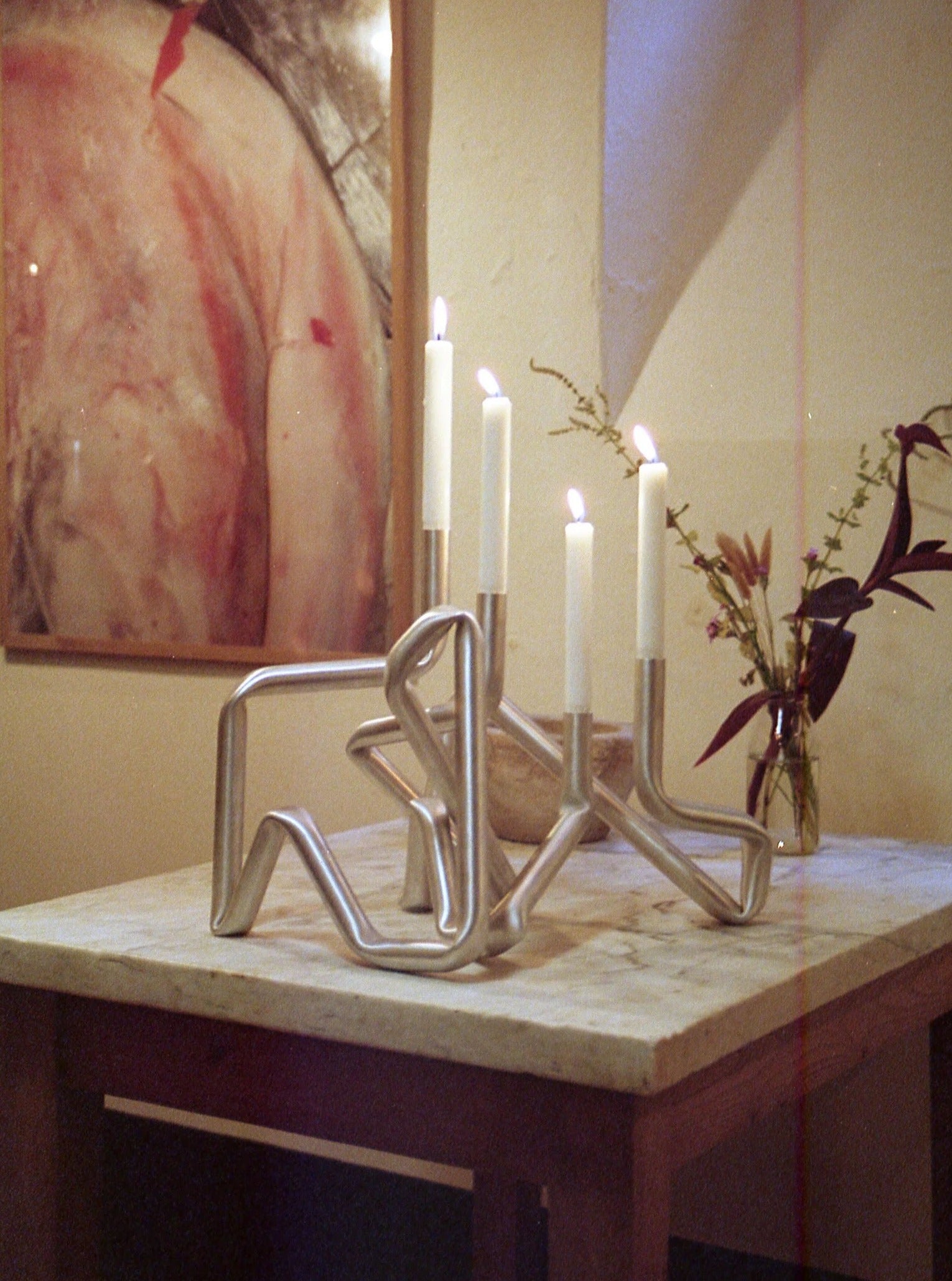 Brushed Aluminum Loop Candle Holder - Image 4