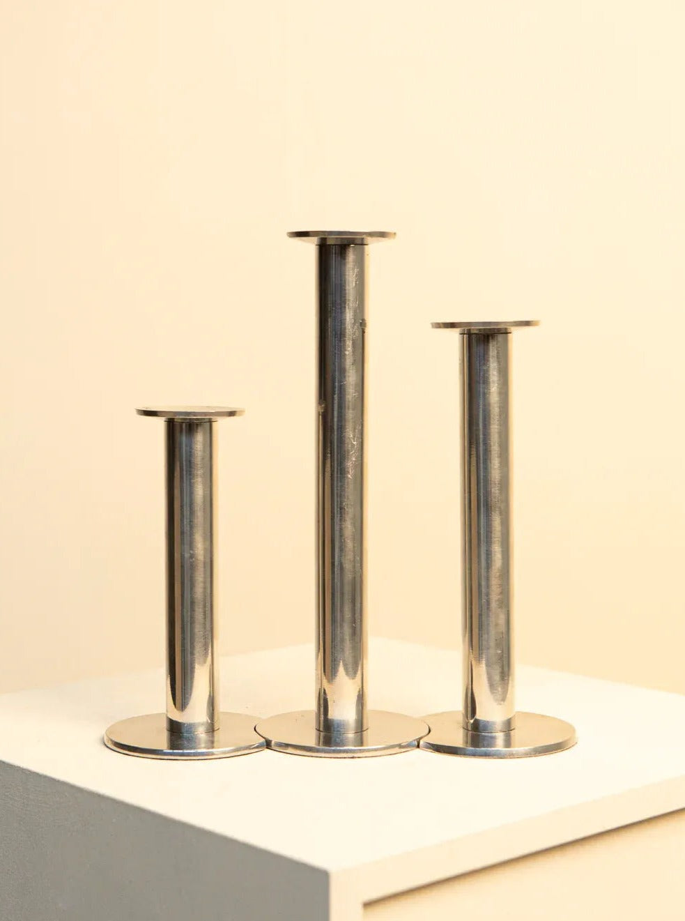 Set of 3 Italian Metal Candle Holders - Image 2