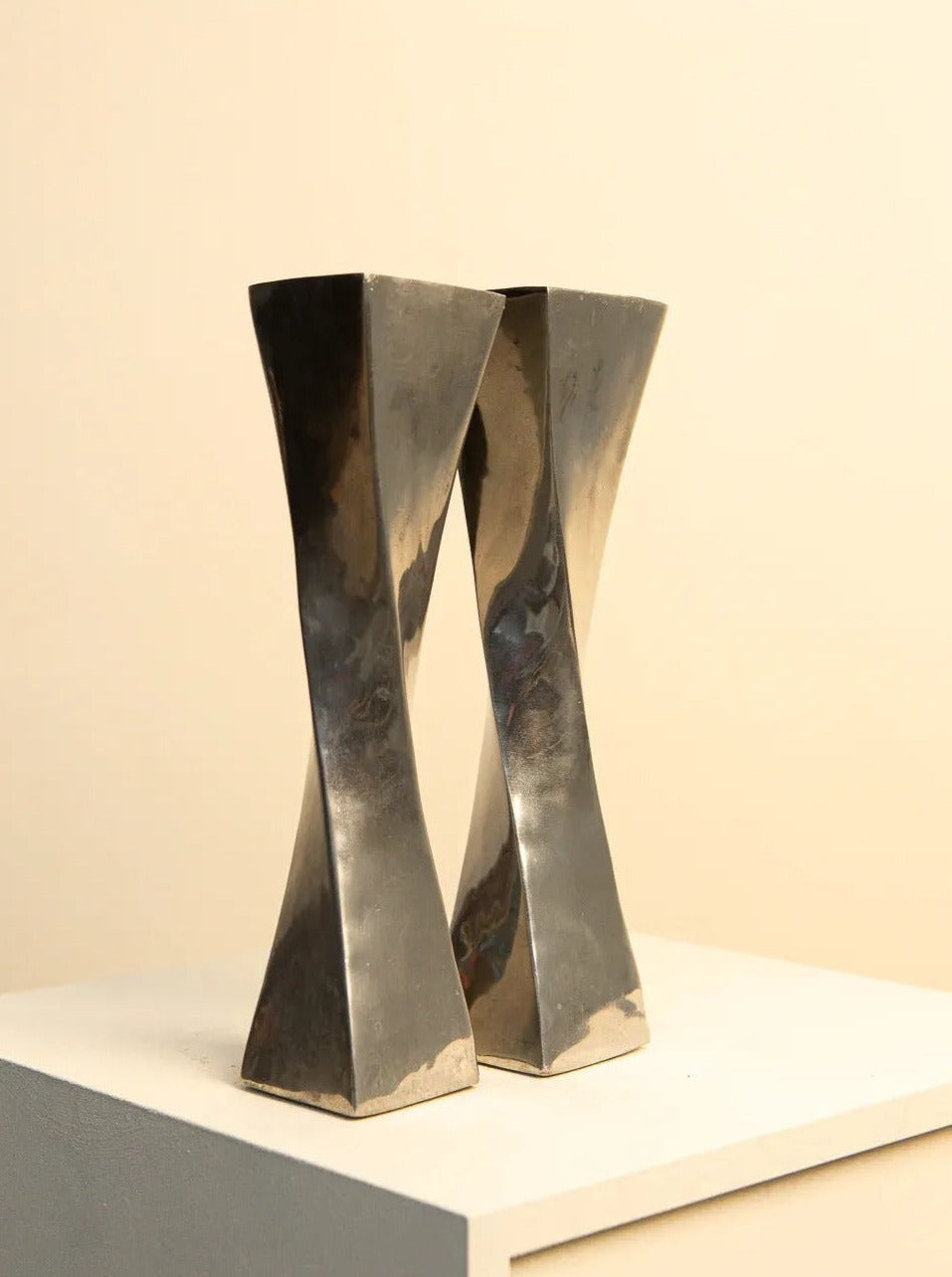 Pair of Twisted Candle Holder Vases - Image 3