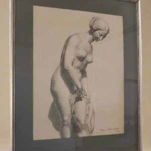 Antique Charcoal Figure Drawing