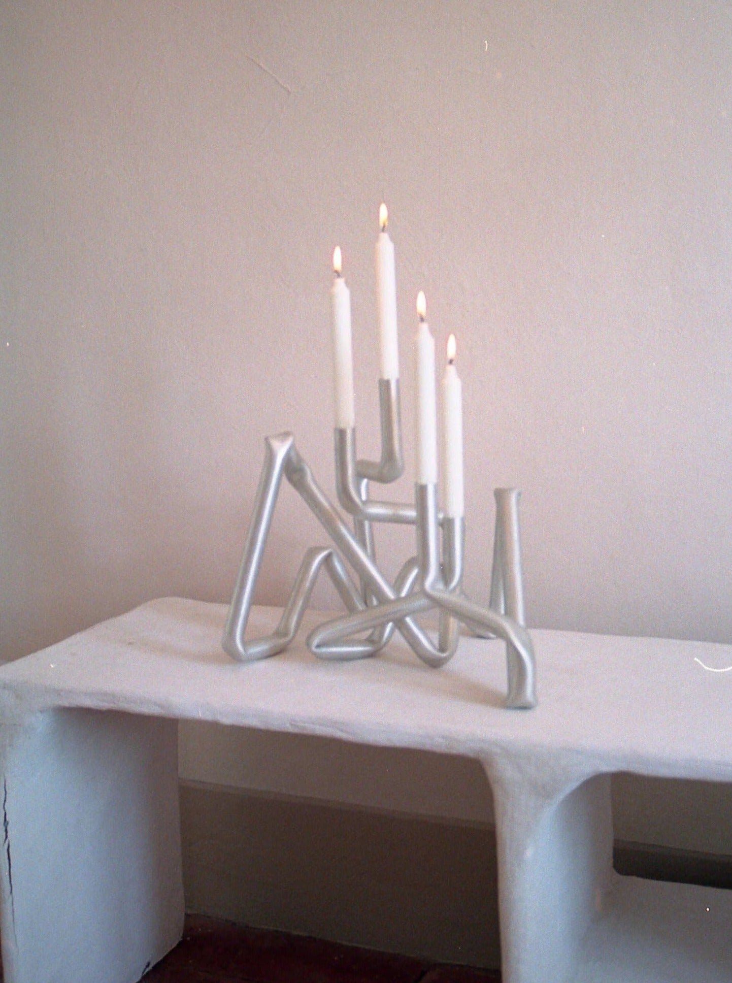 Brushed Aluminum Loop Candle Holder - Image 2