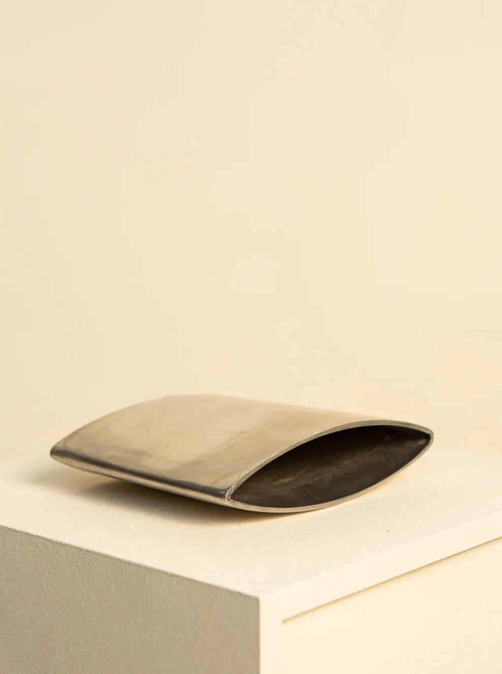 Modernist Aluminum Vase and Candle Bowl - Image 3