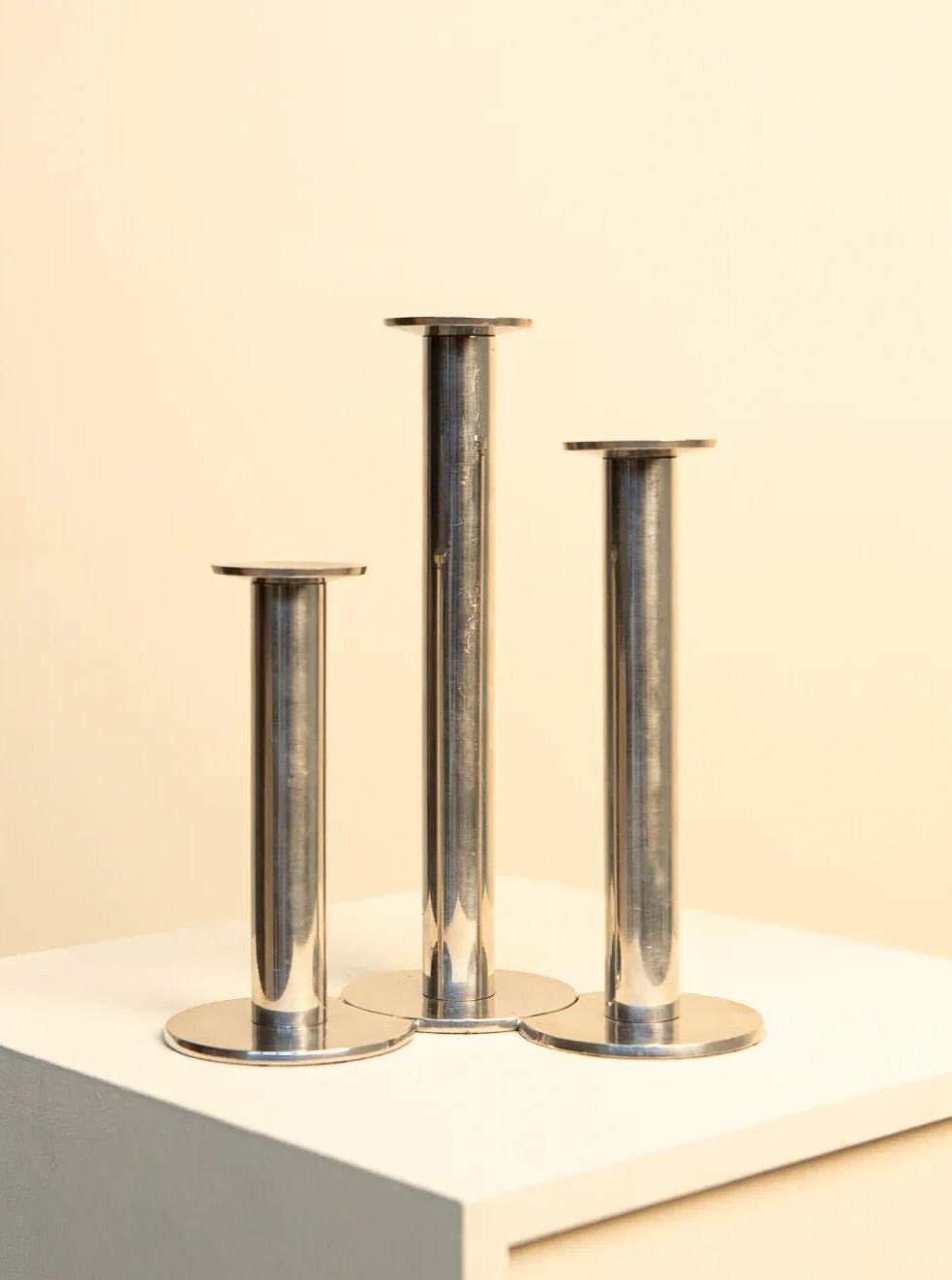 Set of 3 Italian Metal Candle Holders
