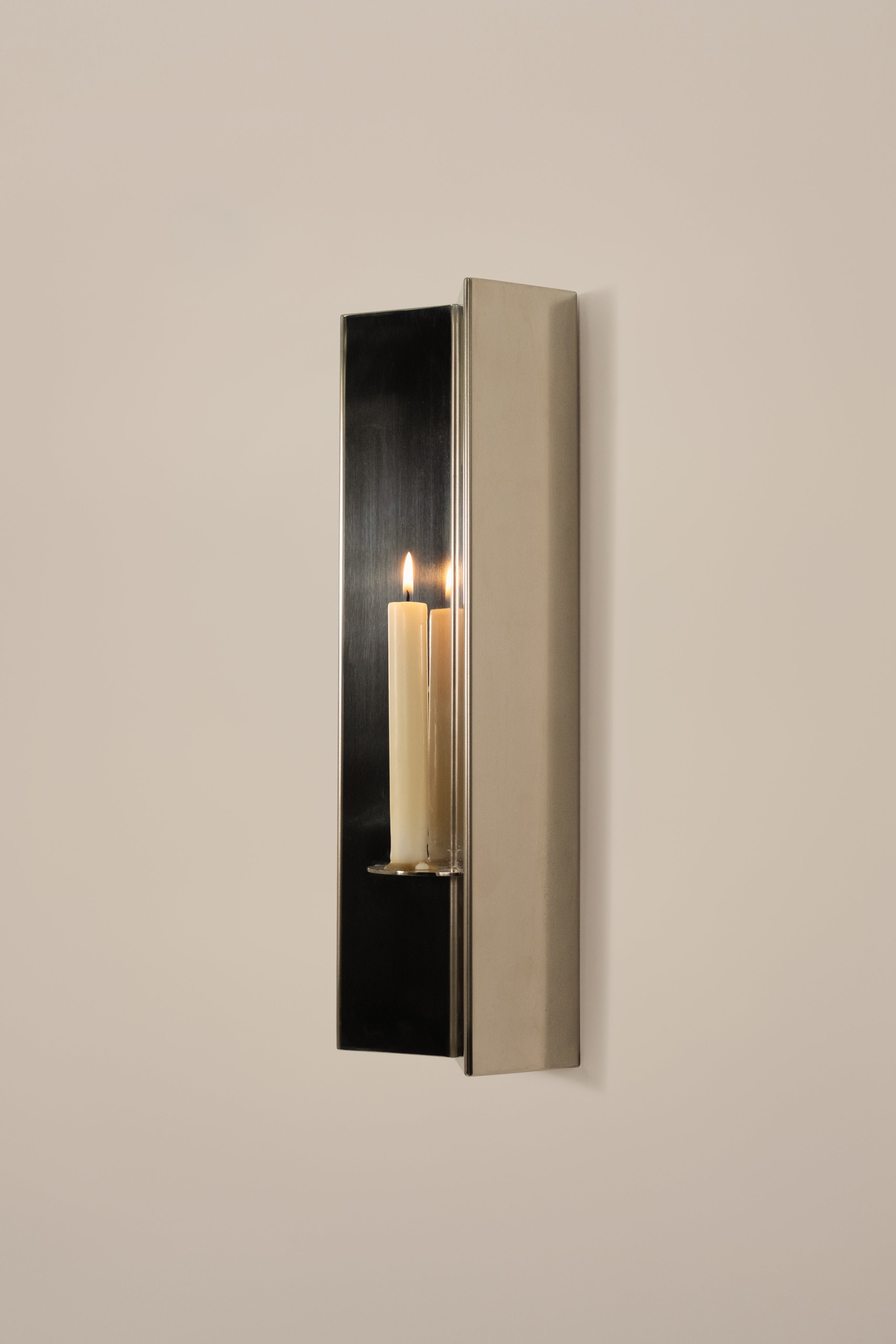 Polished Steel Arrow Candle Holder - Image 2