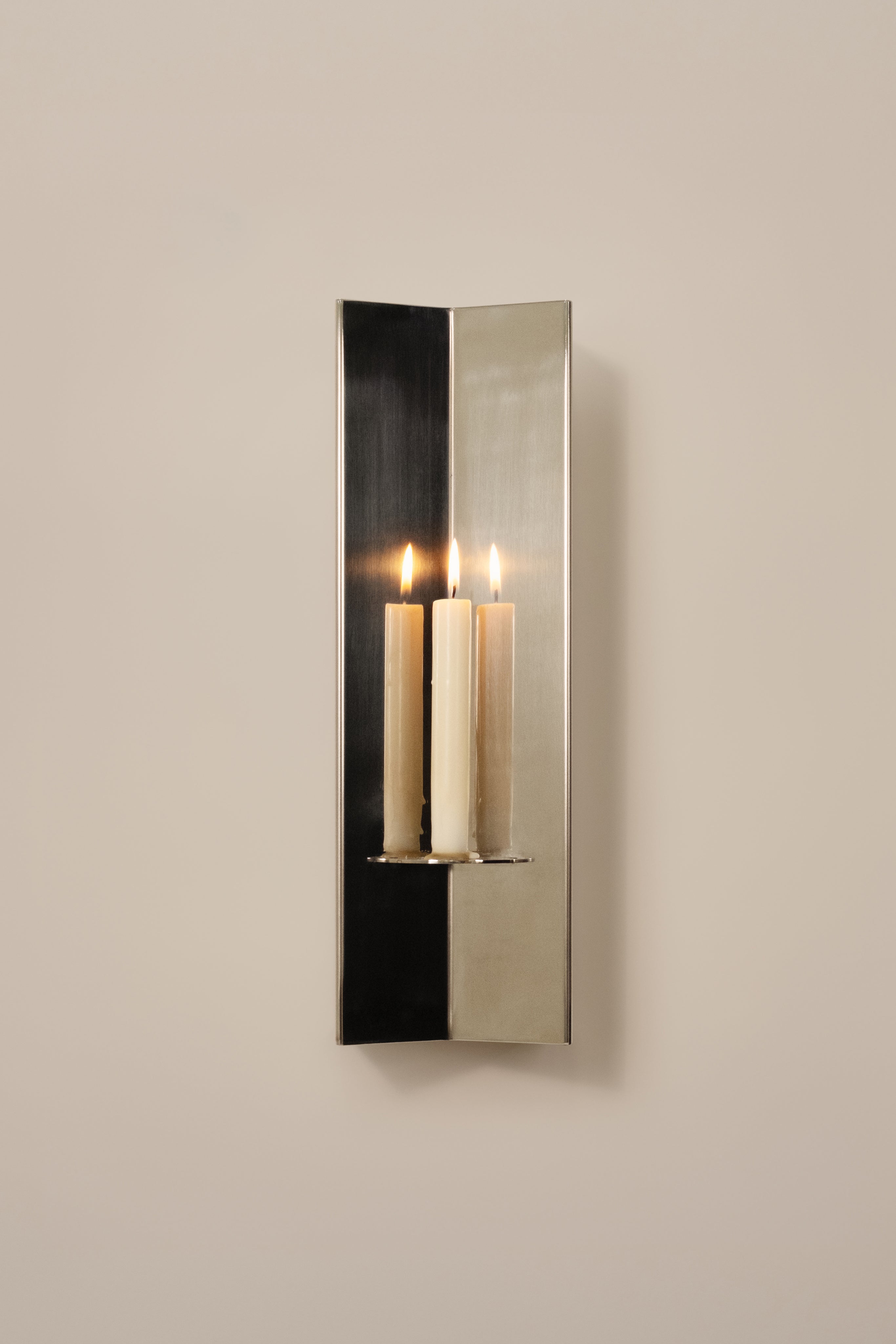 Polished Steel Arrow Candle Holder